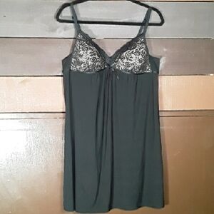 Sexy Large Morgan Taylor Intimates Black & Tan Stunning Babydoll Flirty Lingerie